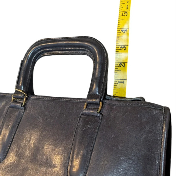 Vintage COACH NYC Bonnie Cashin Black Leather Slim Satchel Bag - Picture 7 of 8